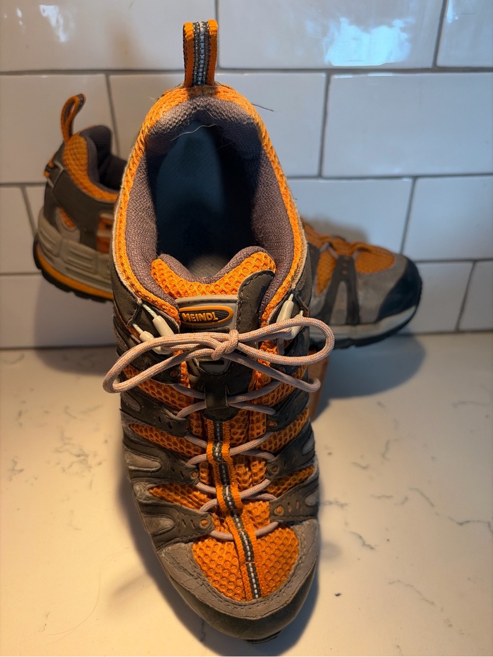 Meindl Gray Orange Trail Hiking Shoes Men’s US 7 UK 6 Lace Up Outdoor